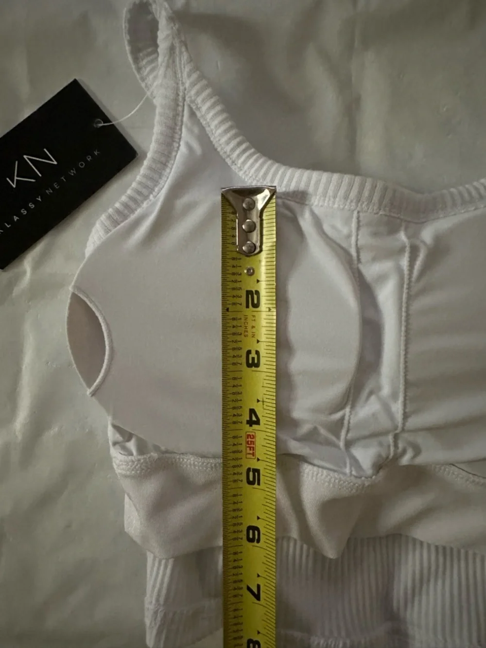 Klassy Network White Ribbed Cropped Cami - Picture 8 of 8